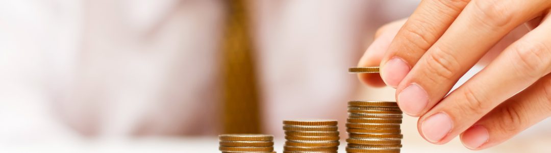 business man with rising coins